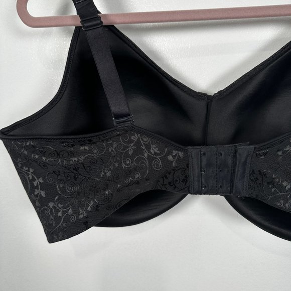 Bali 42DDD Bra Womens Black Underwire Floral Adjustable Straps Back Clasp - Picture 14 of 16